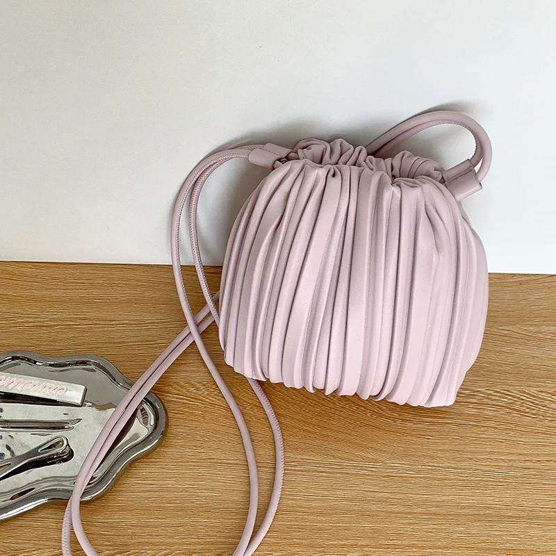 (lilás Claro, 15,5 Cm X 22 Cm X 2 Cm) Nova Bolsa Transversal Pequena Quadrada Em Couro Pu, Bolsa De Ombro Plissada