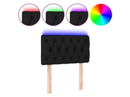 Led Headboard, Led Headboards Vidaxl Preto Tecido (80 X 7 X 78/88 Cm)
