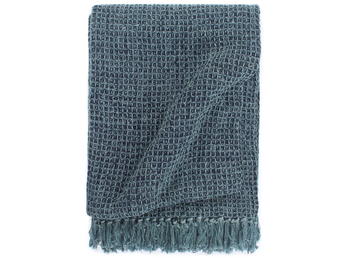 Throw, Throws Vidaxl Azul Algodão (125 X 150 Cm)