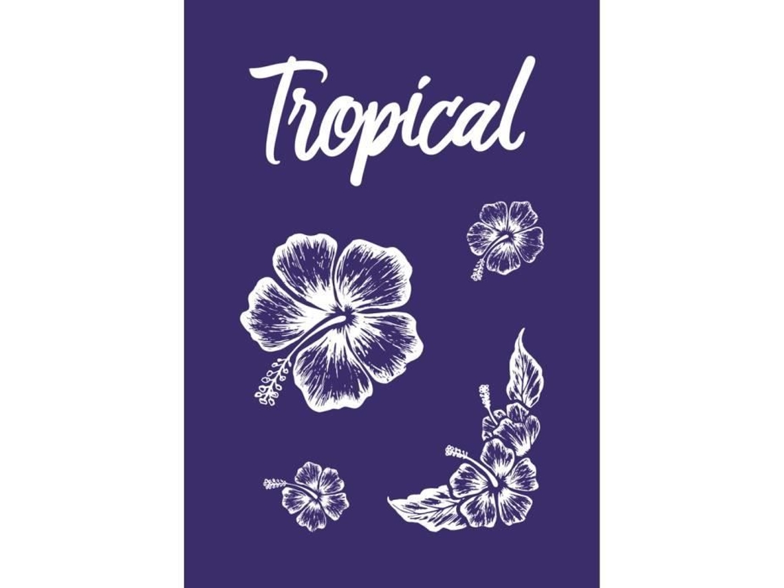 Estêncil autoadesivo têxtil especial A5 Hibiscus espátula - Rayher Not Relevant