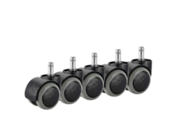 Lurelia Rodízios Para Cadeira De Escritório, Pack De 5, 10 X 22 Mm, 10 Mm, Silencioso, Borracha, Resistente