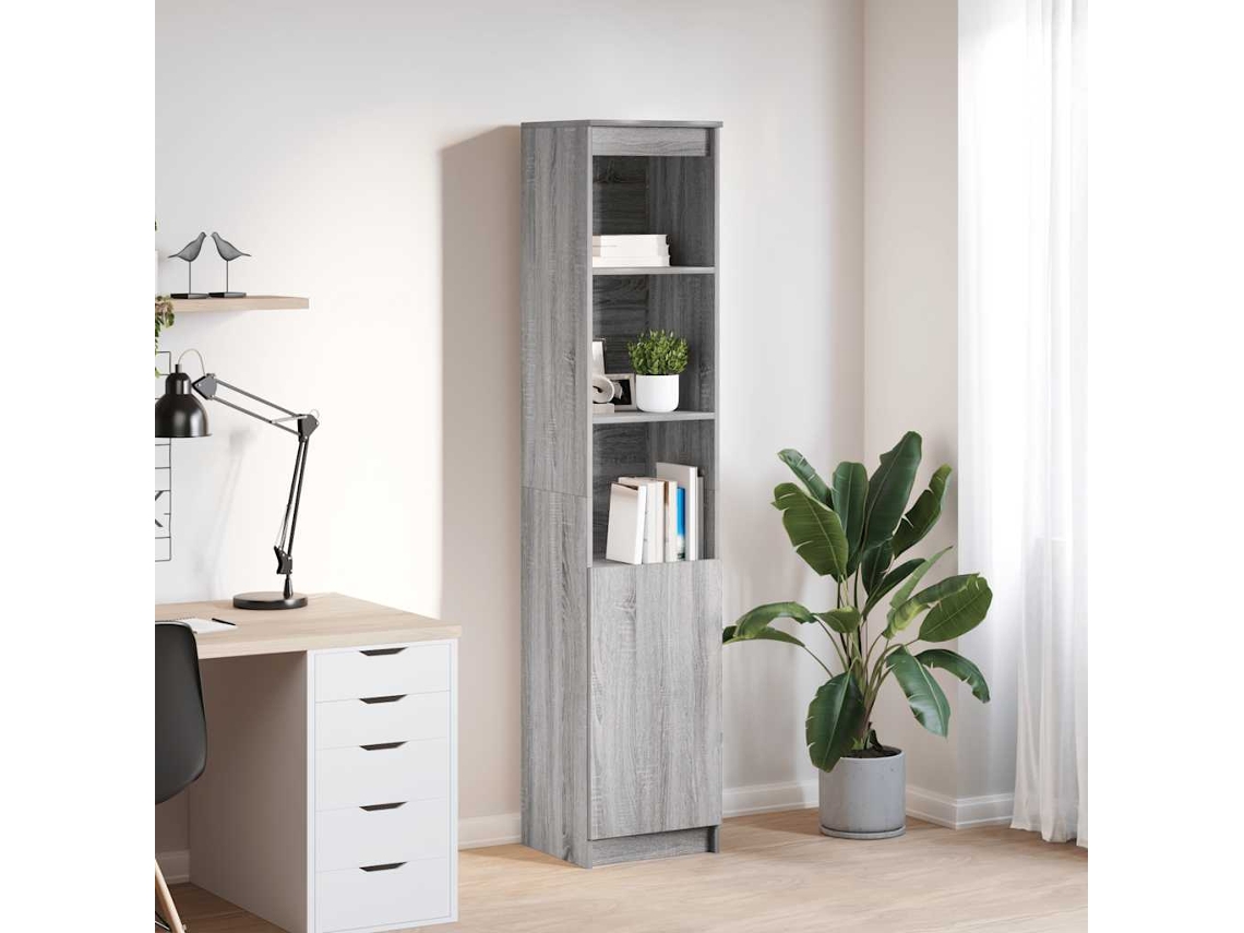 Vidaxl Aparador Alto 37,5x35x180 Cm Derivados Madeira Sonoma Cinzento