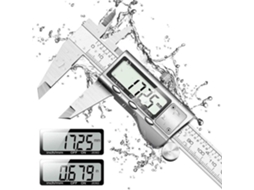 Paquímetro Digital, 150 Mm Em Aço Inoxidável Com Visor Lcd Grande E Precisão Ajustável De 0,01 Mm E Conversão De Mm/polegada