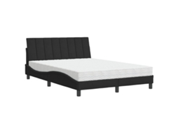 Cama com Colchão Hanko 140x200 Cm Veludo Preto MAISON EXCLUSIVE