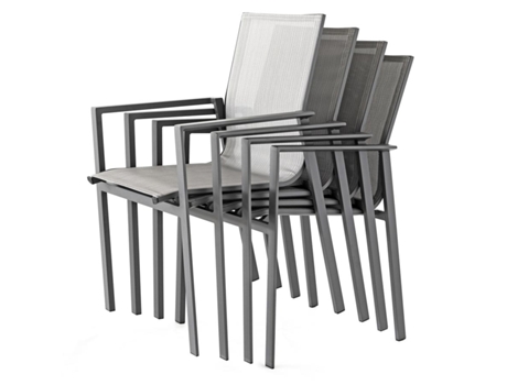 Cadeiras de Exterior em Alumínio Selly Conjunto de 4 ESTOSA