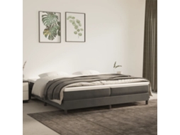 Vidaxl Cama Com Molas/colchão 200x200 Cm Veludo Cinzento-escuro