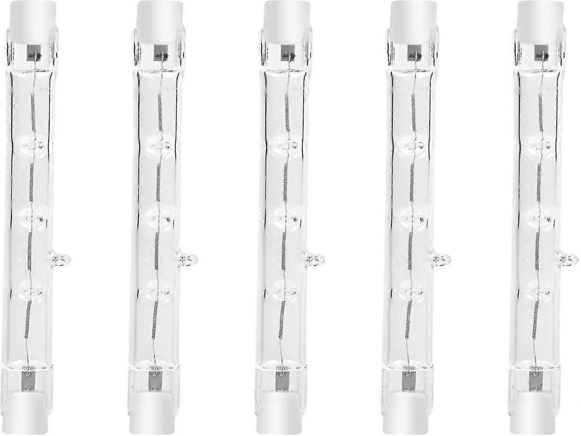 Lurelia Pack De 5 Lâmpadas Halógenas Lineares R7s 100w 220-240v 2800k 118mm, Branco Quente, Regulável