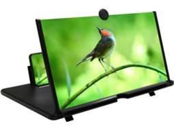 Amplificador De Tela De 12 Polegadas, Modelo Mais Recente De 2025, Para Filmes Em Smartphones 3d Hd, Com Suporte Dobrável Em Couro Para Todos Os Dispo