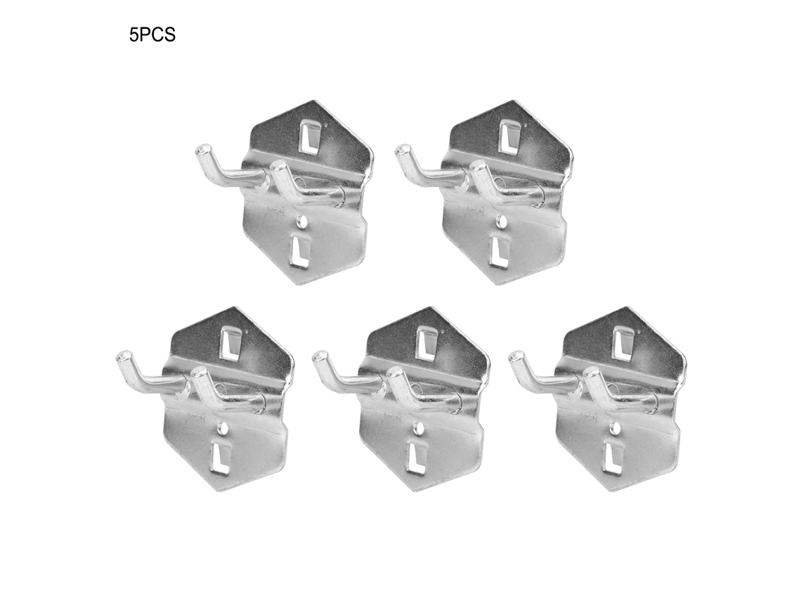 5pcs Suporte De Ferramentas De Parede Com Ganchos Para Painel De Fixação, Prateleira De Armazenamento Para Oficina (25x6mm)