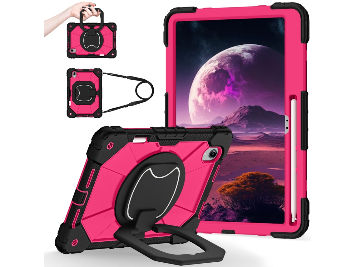 Capa Para Lenovo Idea Tab Pro Gen 2 13“ , Com Suporte Giratório E Alça Ombro, Suporte Para Caneta Integrado Rosa Choque Hexinyigjly