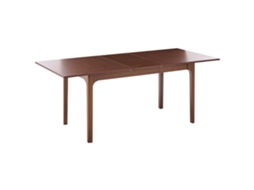 Mesa De Comedor Extensible Beliani Delmas De Mdf Marrón 90x200x76