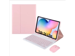 Capa Com Teclado Para Tablet Lurelia, Compatível Com Samsung Galaxy Tab S6 Lite 10.4/p610, Rosa, Couro Sintético, Teclado Bluetooth, Fixação Magnética
