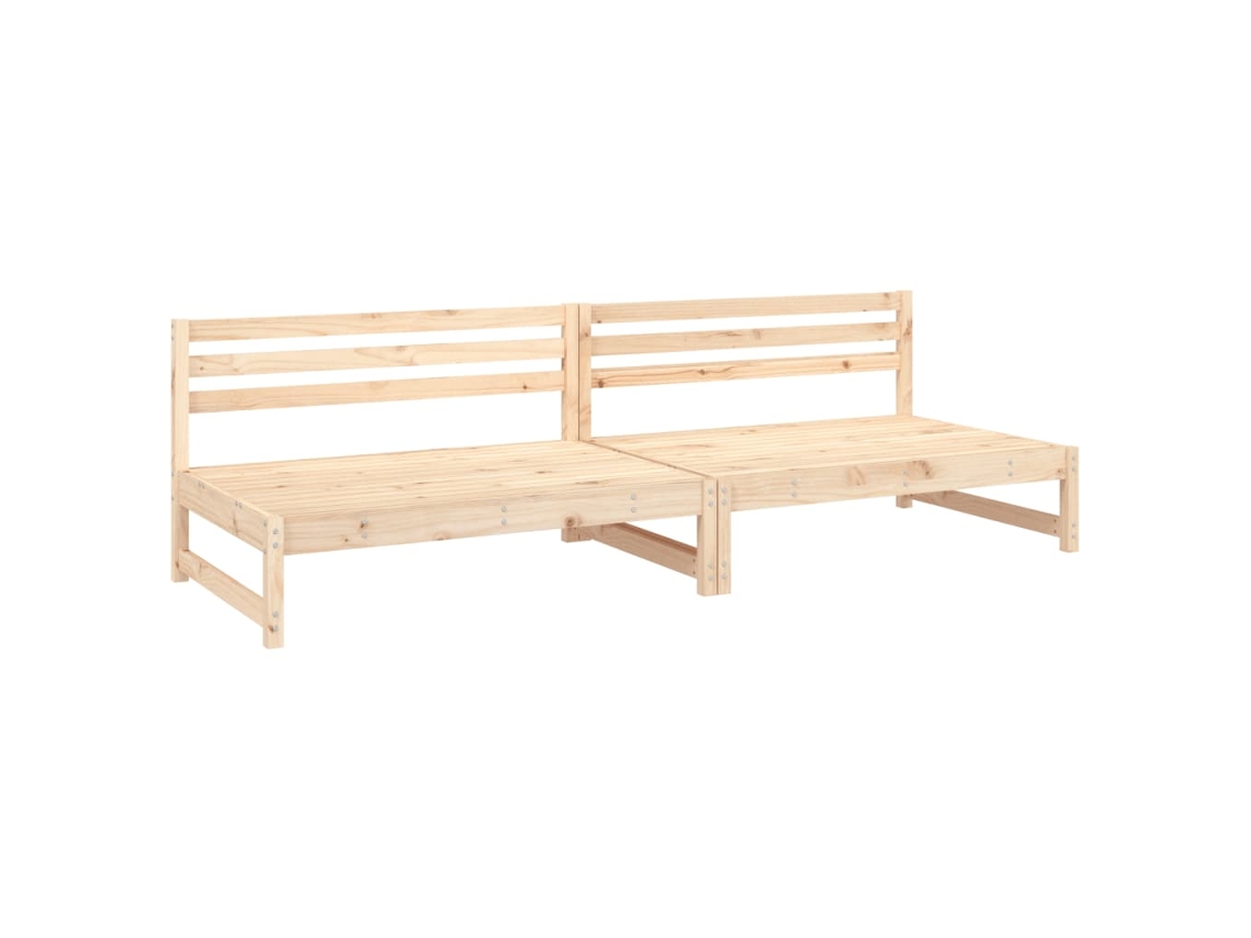 Conjunto 2 Sofás de centro para jardim VIDAXL pinho maciço (120x80cm)