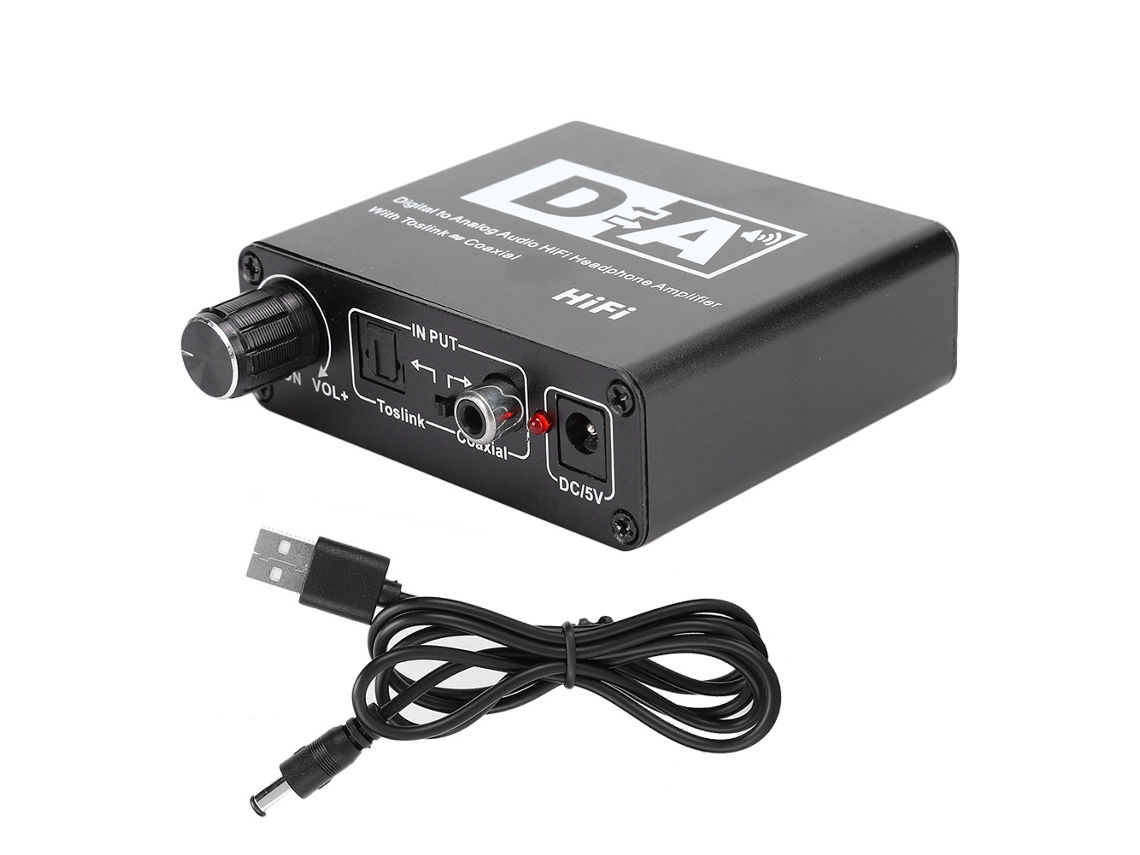 Aetheria conversor Digital para Analógico Áudio Decoder Coaxial Fibra com Controle de Volume 192khz