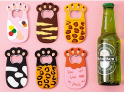 Conjunto De 6 Abridores De Garrafa Cerveja Com Uma Patinha Gato Desenho Animado