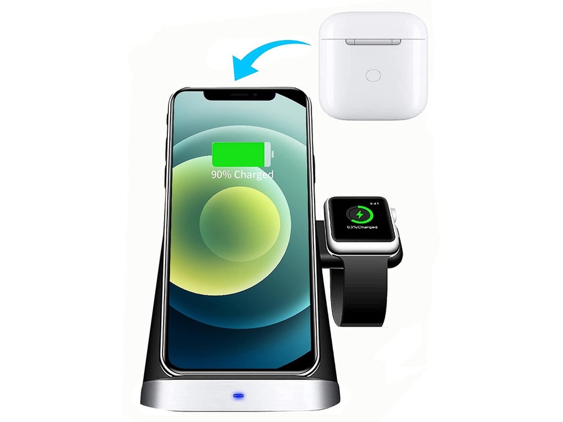 Carregador Sem Fio Qi Para Apple, Samsung Yizhood Preto