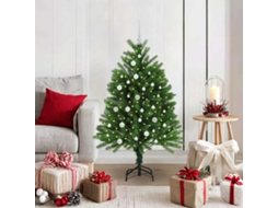 Vidaxl Árvore De Natal Com 150 Leds Com Suporte Verde 120 Cm Pe