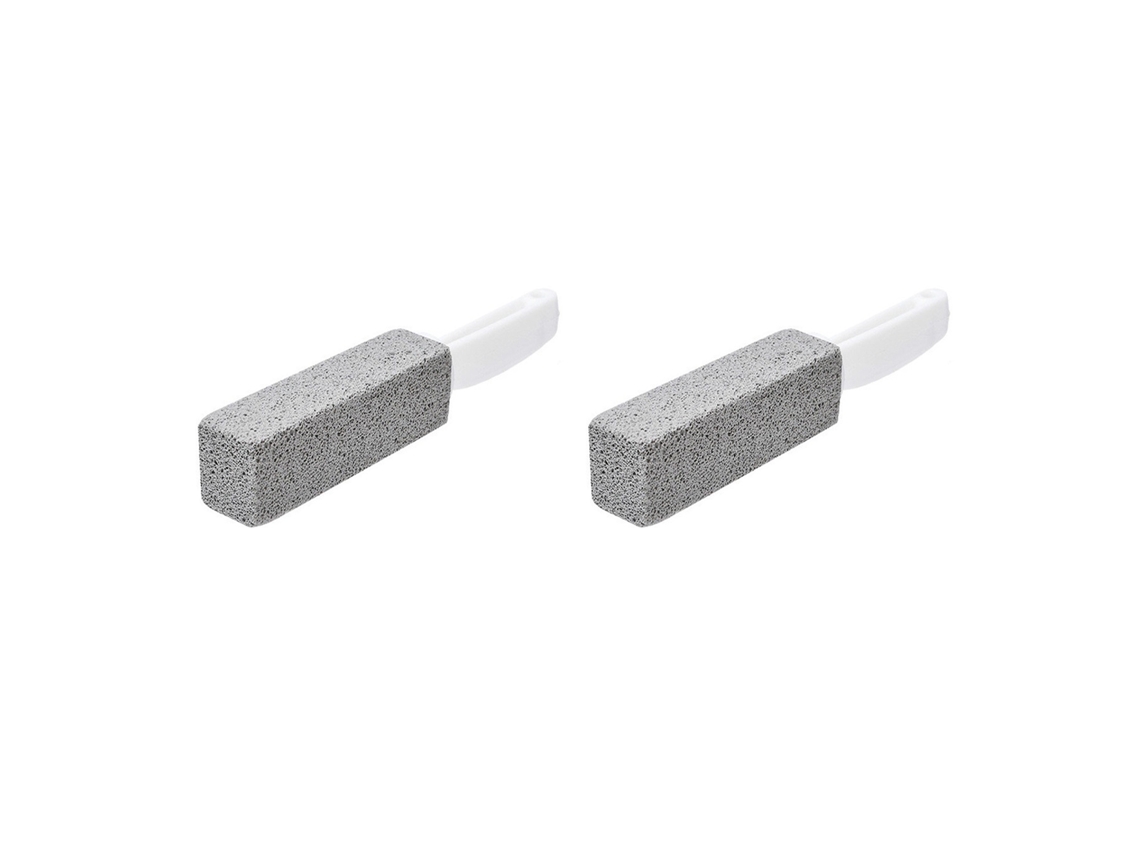 2pcs Escova Limpadora de Vaso Sanitário de Pedra de Pumita com Cabo Curvo para Telhas, Grelhas, BBQ S/MARCA