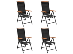 Maison Exclusive - 5 Pcs Conjunto De Jantar Para Jardim Alumínio Preto