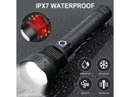 Lanterna Led Lanterna Led de 150.000 Lúmens Altos Ipx7 À Prova D'Água e 5 Modos Preto YIZHOOD