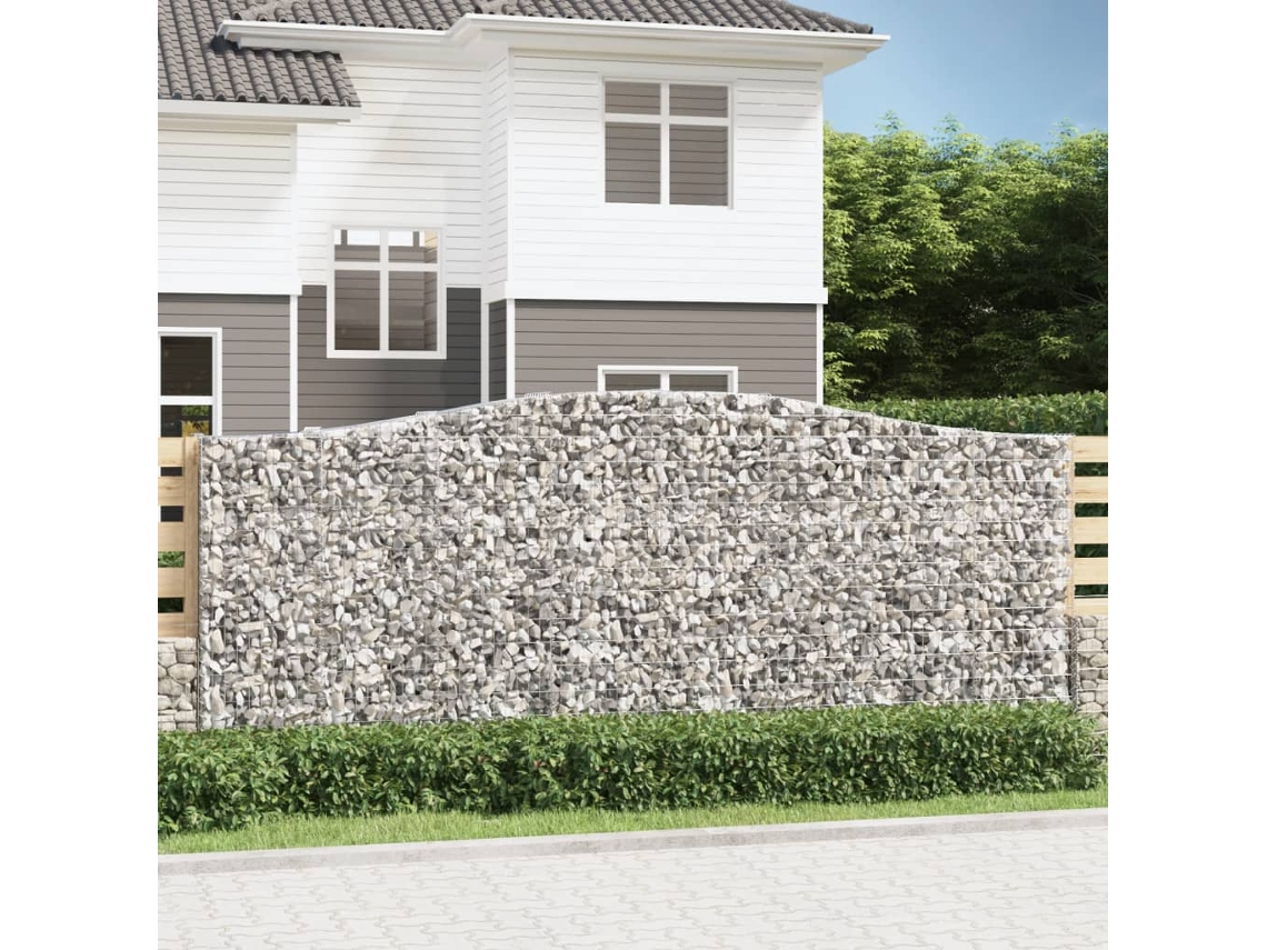 Vidaxl Cestos Gabião Arqueados 2pcs 400x50x160/180cm Ferro Galvanizado