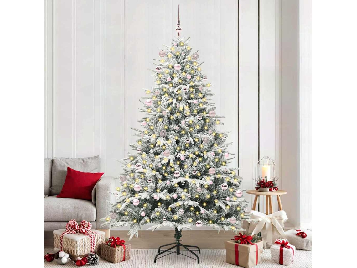 Vidaxl Árvore De Natal Artificial Pré-iluminada Com Conjunto De Bolas