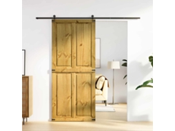 Vidaxl Porta De Celeiro Corona 90 X 210 Cm Madeira De Pinho Maciça