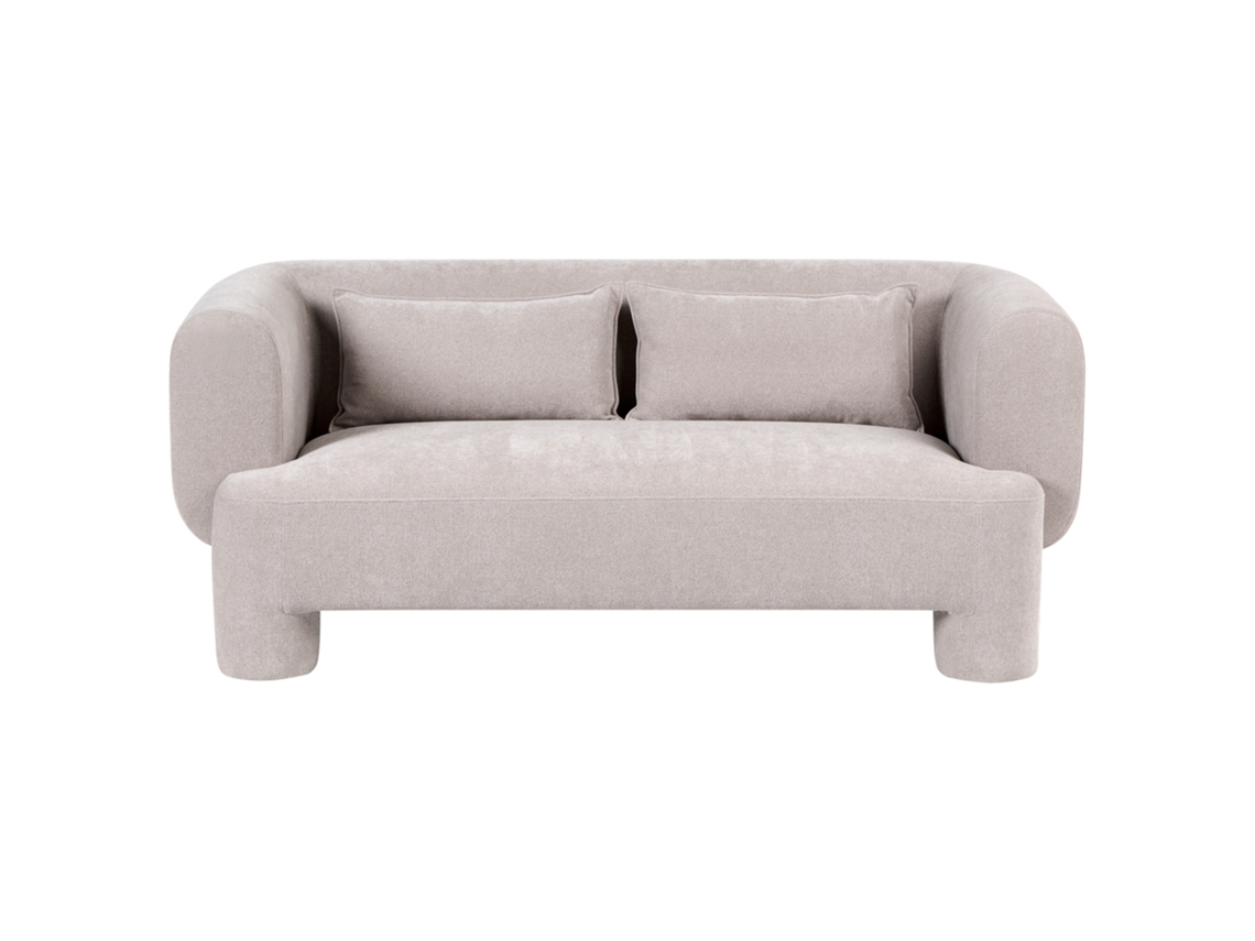 Sofá De 3 Plazas Beliani Hogbo De Tela Beige 180x93x73