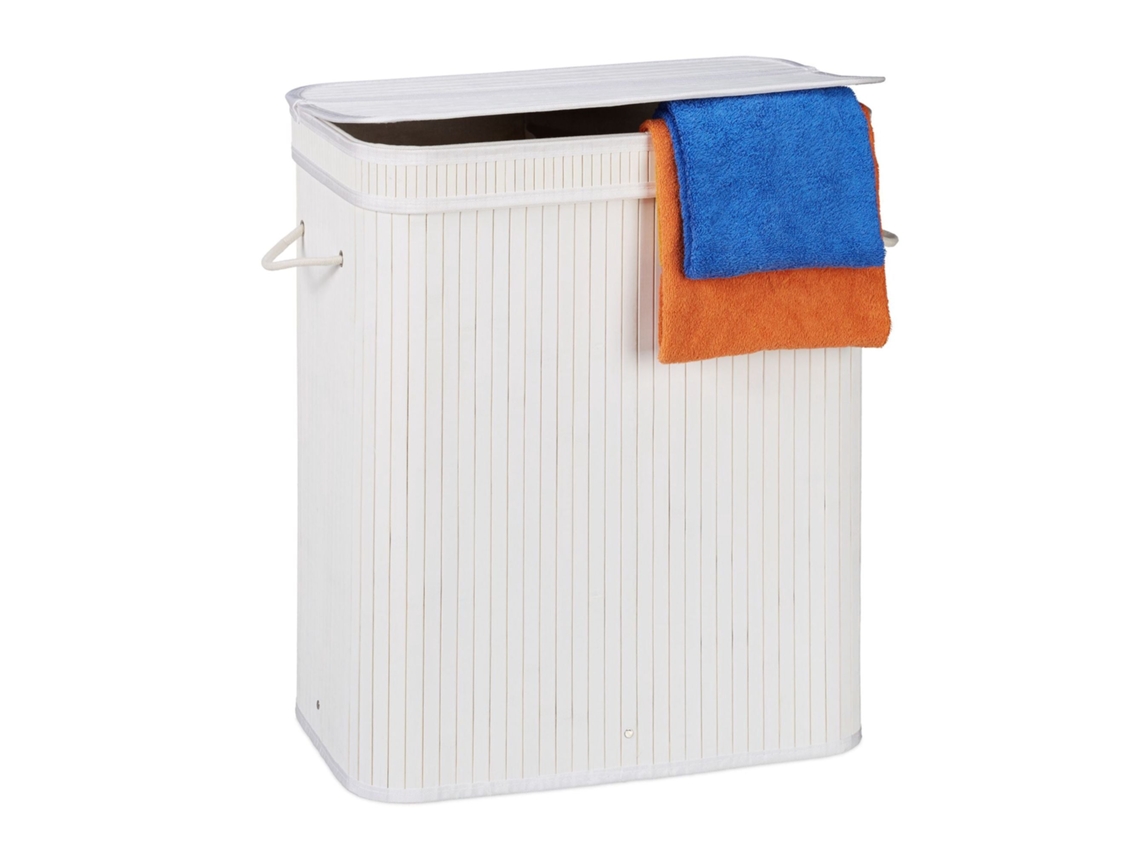Cesto De Roupa Quadrado De Bambu
