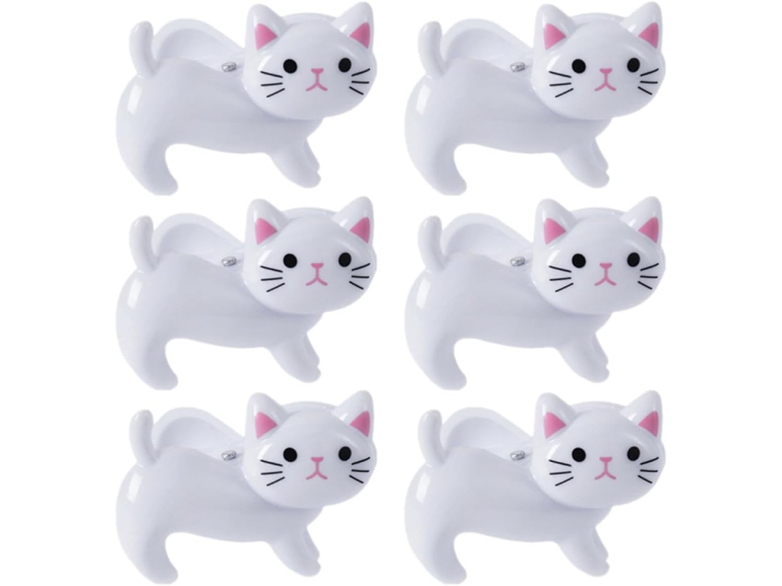 6 Prendedores De Roupa Em Formato Gato, Feitos De Ferro Resistente, Com Boa Elasticidade E Forte Aderência, Ideais Para