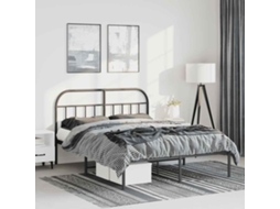 Vidaxl Estrutura de Cama em Metal com Cabeceira 150x200 Cm Preto