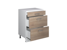 Cómoda com 3 Gavetas Sonoma/branco 60 X 46 Cm VICCO