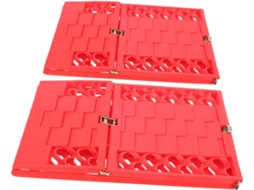 Placa de tração antiderrapante para pneus, 1 par em plástico vermelho