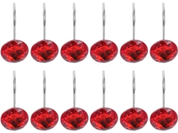 Ganchos Decorativos Para Cortina De Chuveiro Com Contas Acrílico, 12