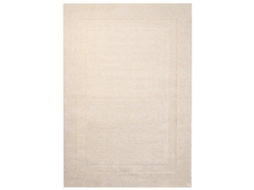 Tapete Retangular De Lã Tufado À Mão Beliani Kargil De Lã Branco Creme 160x230