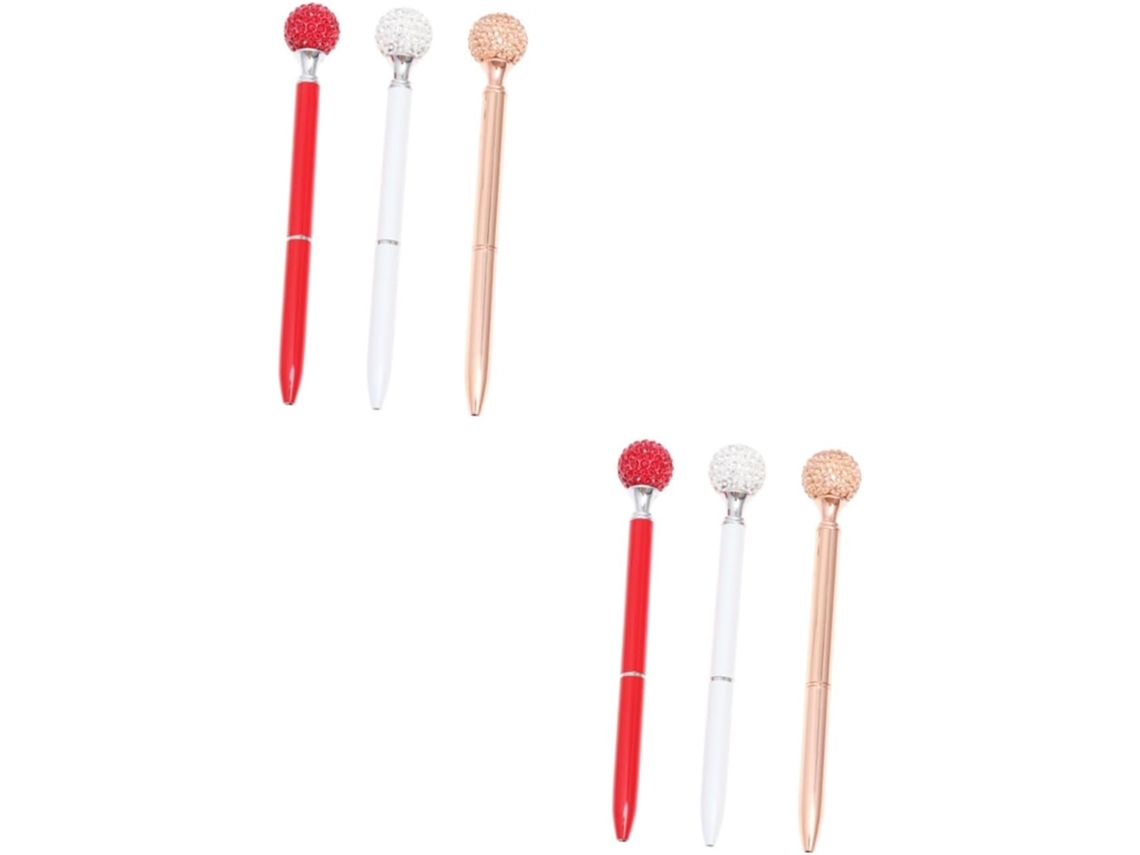 Conjunto De 6 Canetas Esferográficas Nuobesty Com Cristais E Strass