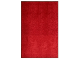 Vidaxl Tapete De Porta Lavável 120x180 Cm Vermelho