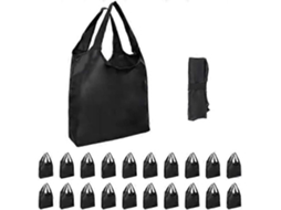 Sacola De Compras Reutilizável Com Alças, Tamanho Grande E Dobrável, Suporta Até 22,7 Kg (50 Lb), Lavável À Máquina (preta, Pacote Com 10 Unidades)