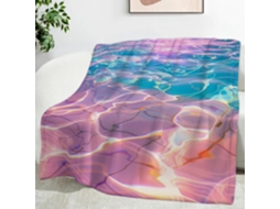Manta Arco íris Estampa Ondulada na Água 180x200 Cm Multifuncional Macia e Aconchegante em Flanela Ideal para