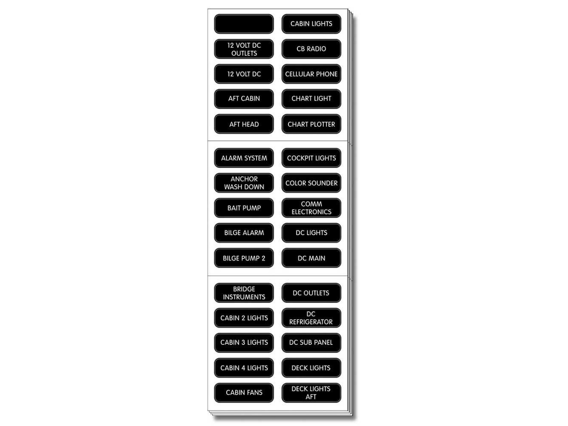 BLUE SEA Dc Panel Basic 120 Label Set
