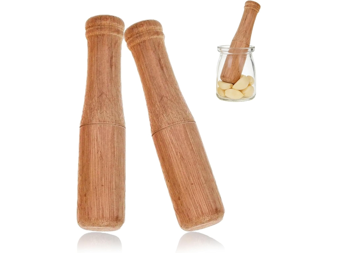 2 Espremedor De Alho Madeira Para Cozinha, Alho, Pilão Pilão, Ervas,
