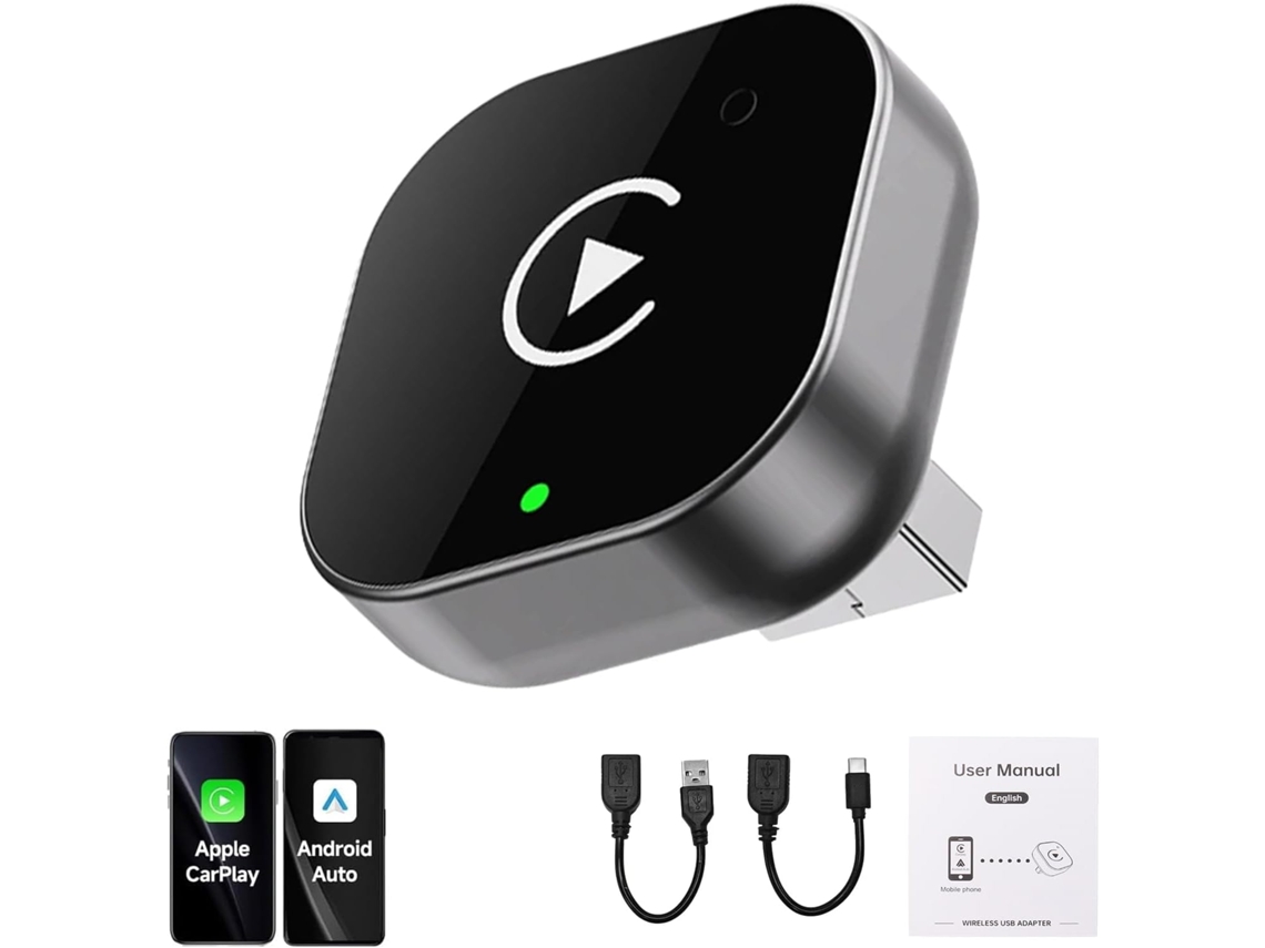 Mini Adaptador Carplay Android 2 Em 1 Sem Fios Para Iphone/android Plug And Play Conversor De Cabo A Car Compatível Com Iphone Ios 10+