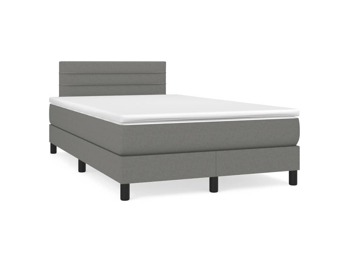 Cama com Molas e Colchão Tecido Cinzento Escuro MAISON EXCLUSIVE (120x200 cm)