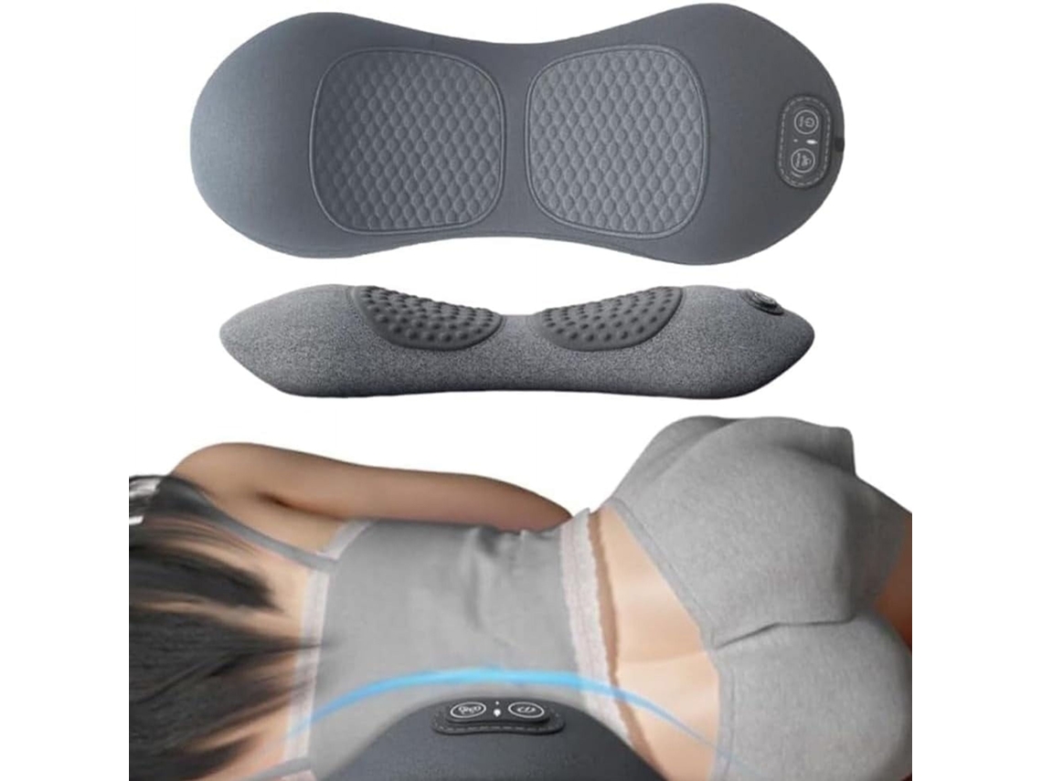 Massageiro Dorsal Articulado De 3 Segmentos Com Tração, Vibração E Calor, Alívio De Dores Cervicais, Ombros Costas, Compacto, Recarregáve...