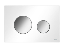 Placa de Descarga de Sanita TECE Teceloop Plástico para Tecnologia de Dupla Descarga 92409 Cor: Branco Chaves Cromadas Brilhantes