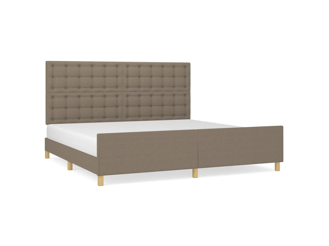 Bed Frame With Headboard, Bed Frames With Headboards Vidaxl Cinzento-acastanhado Tecido (200 X 200 Cm)