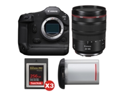 Eos R1 + Rf 24 105mm F/4 L Is Usm + 3 Sandisk 256gb Extreme Pro Cfexpress Type B + Canon Lp e19 + Ebook “20 Dicas para Fotos Que Impressionam” CANON