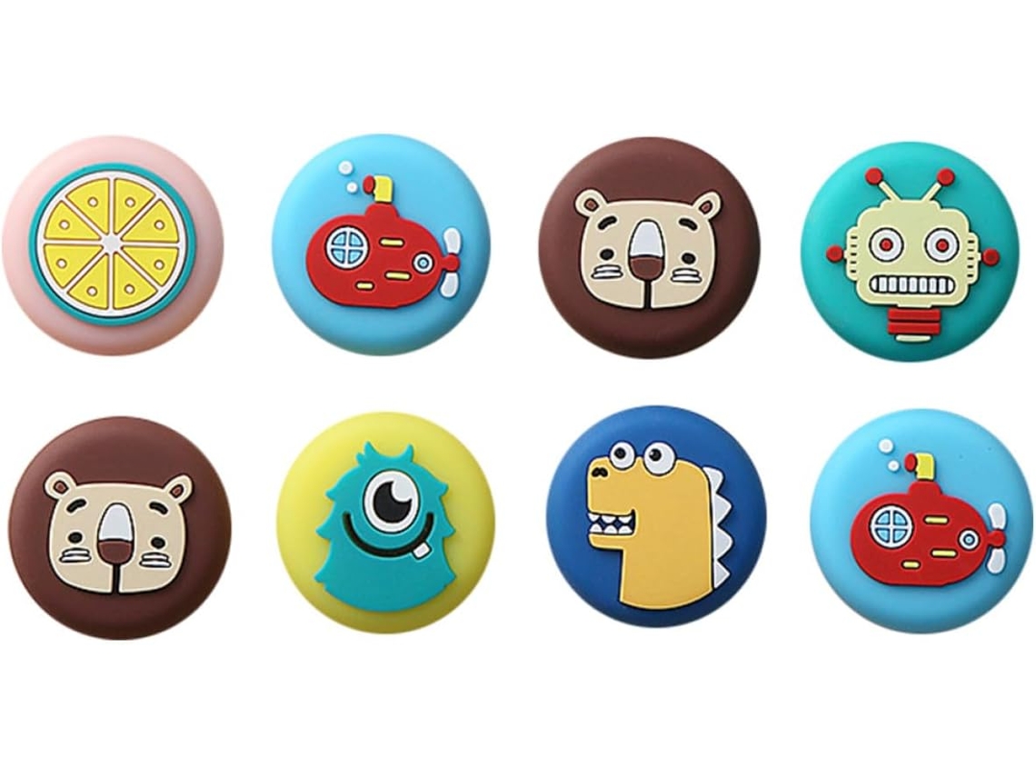 Protetores De Parede Para Maçanetas, Com Amortecimento De Ruído E Design Desenho Animado, 8 Peças Em Cores Aleatórias