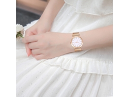 Reloj De Pareja Unisex Zhoulianfa Acero Inoxidable Cuarzo Dial Redondo Oro Rosa