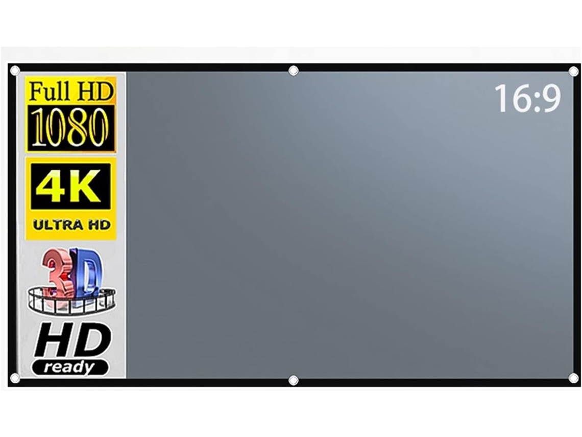 Tela de Projeção 130 Polegadas 16:9 Antirreflexo Portátil